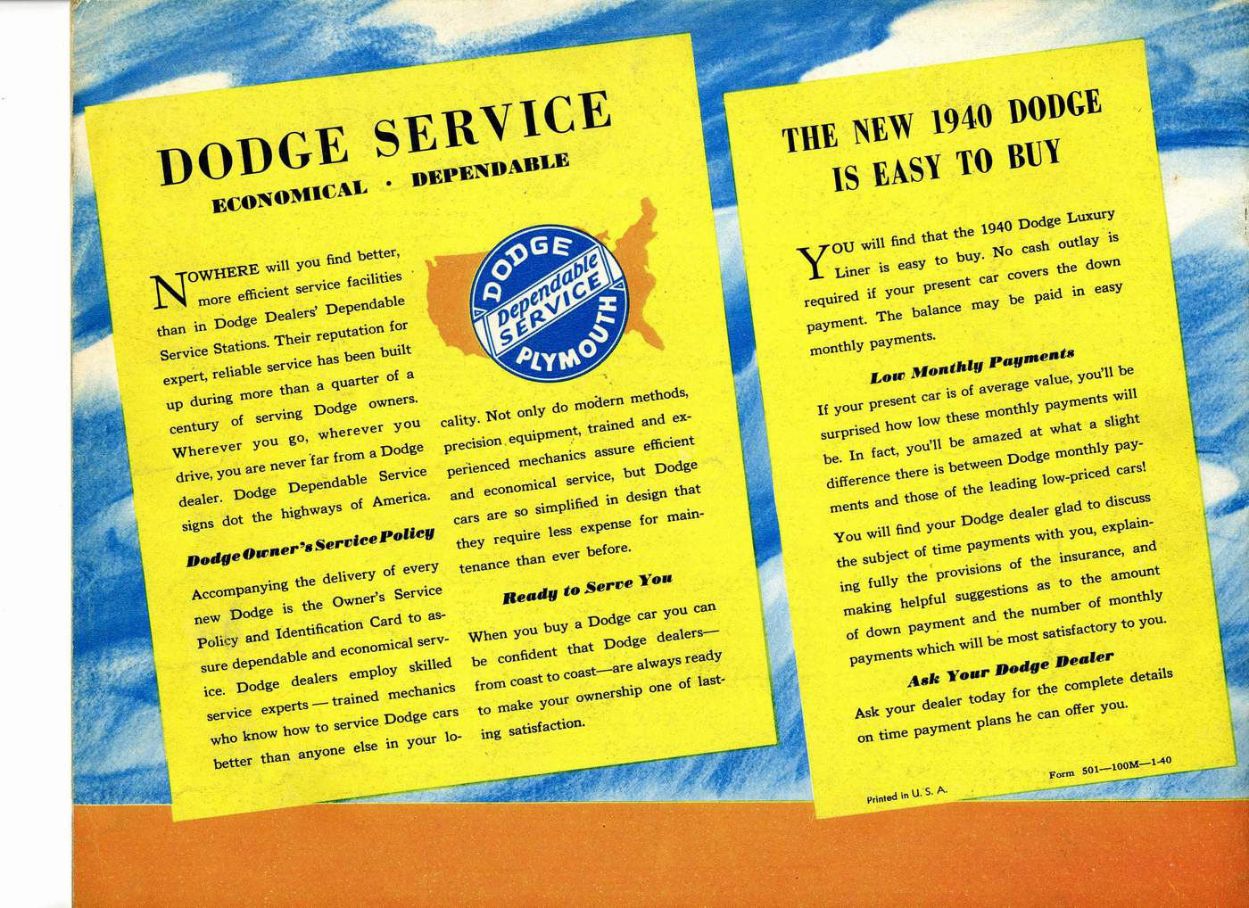 1940 Dodge Car Brochure Page 5